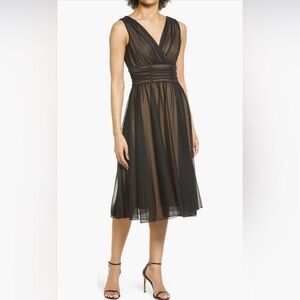 Chiffon Overlay Fit and Flare Dress (14)